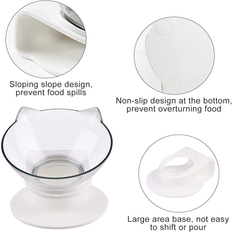 Pet Cat Bowl Dog Food Bowl with Stand Pet Bowl with Inclination Stand Cats Feeder Supplies Puppy Cat Food Bowl with Protection · v2